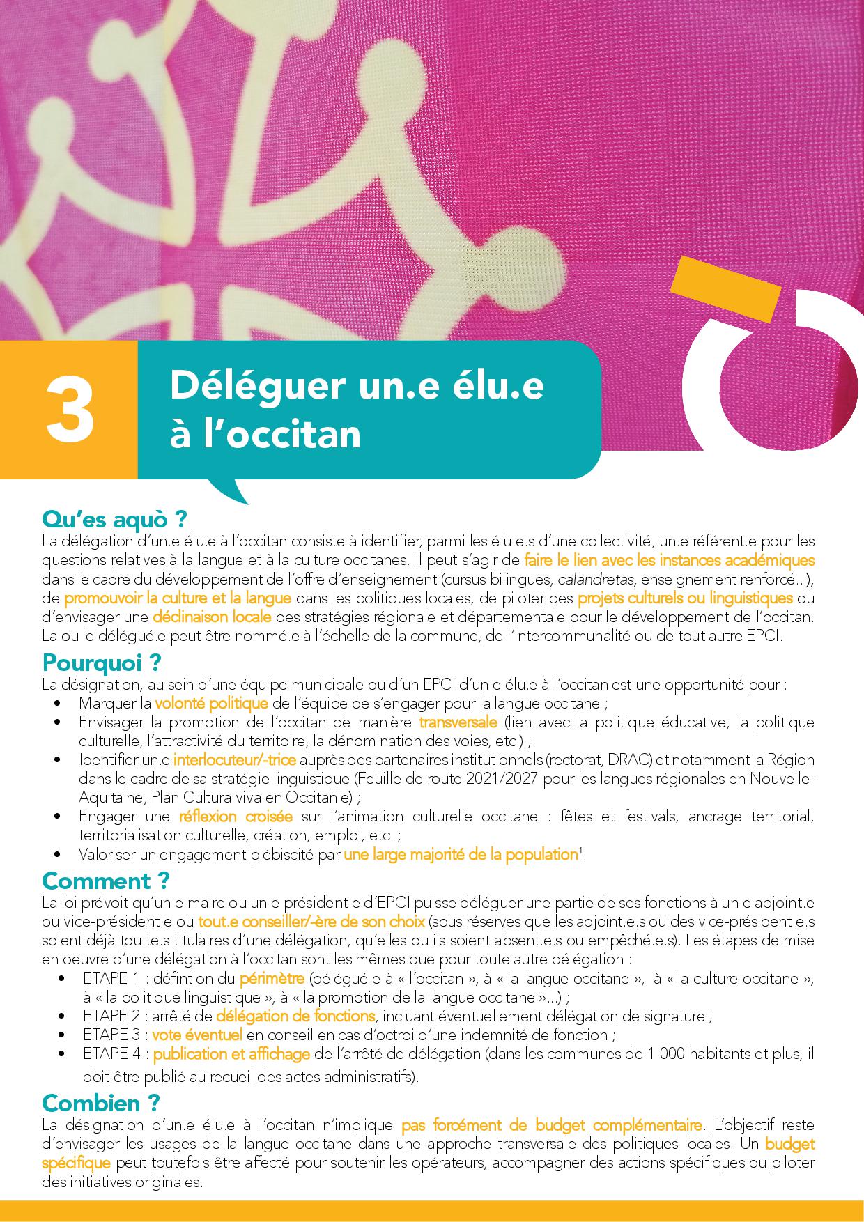 3 Déléguer un élu à l'occitan