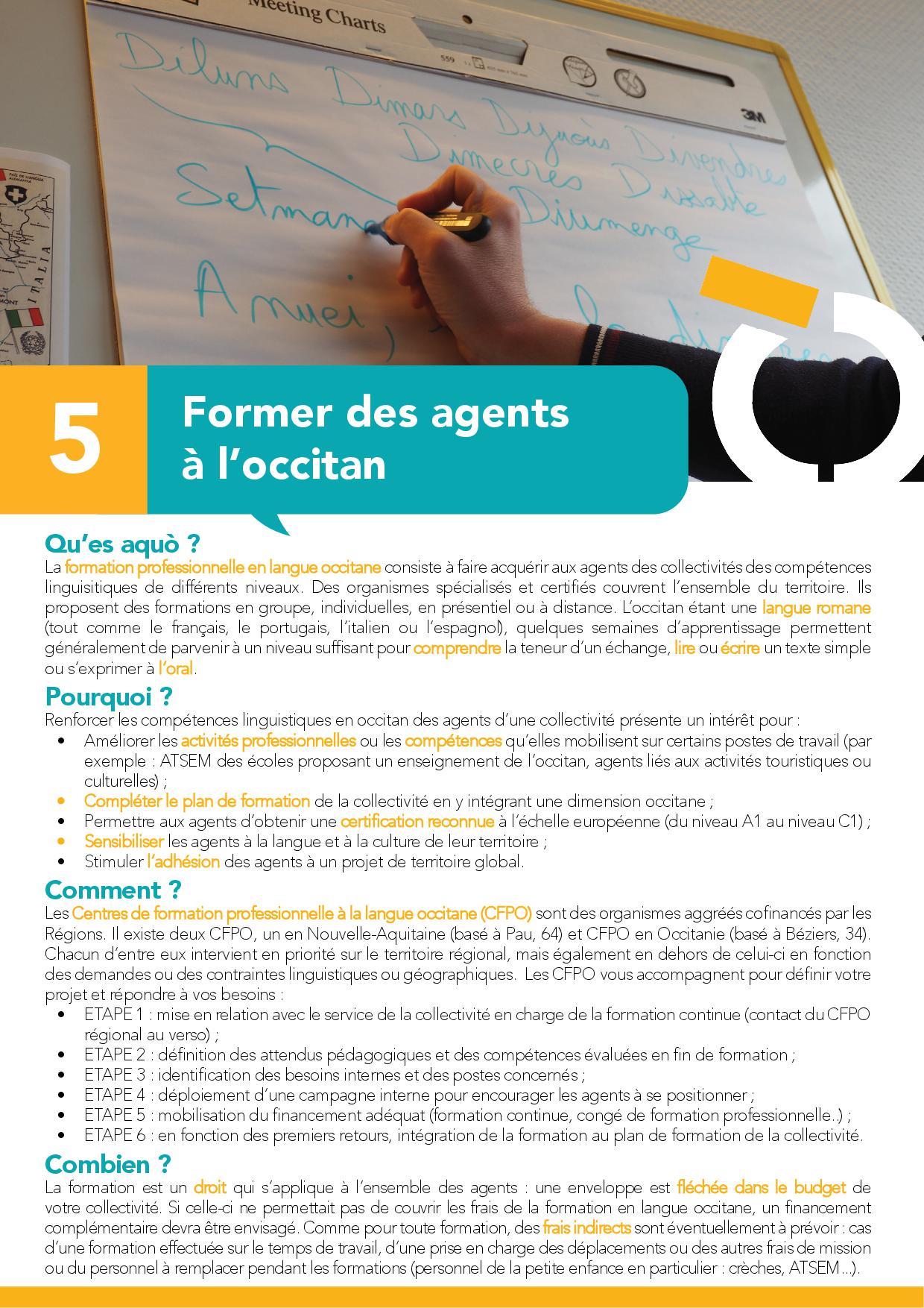 5 Former des agents à l'occitan