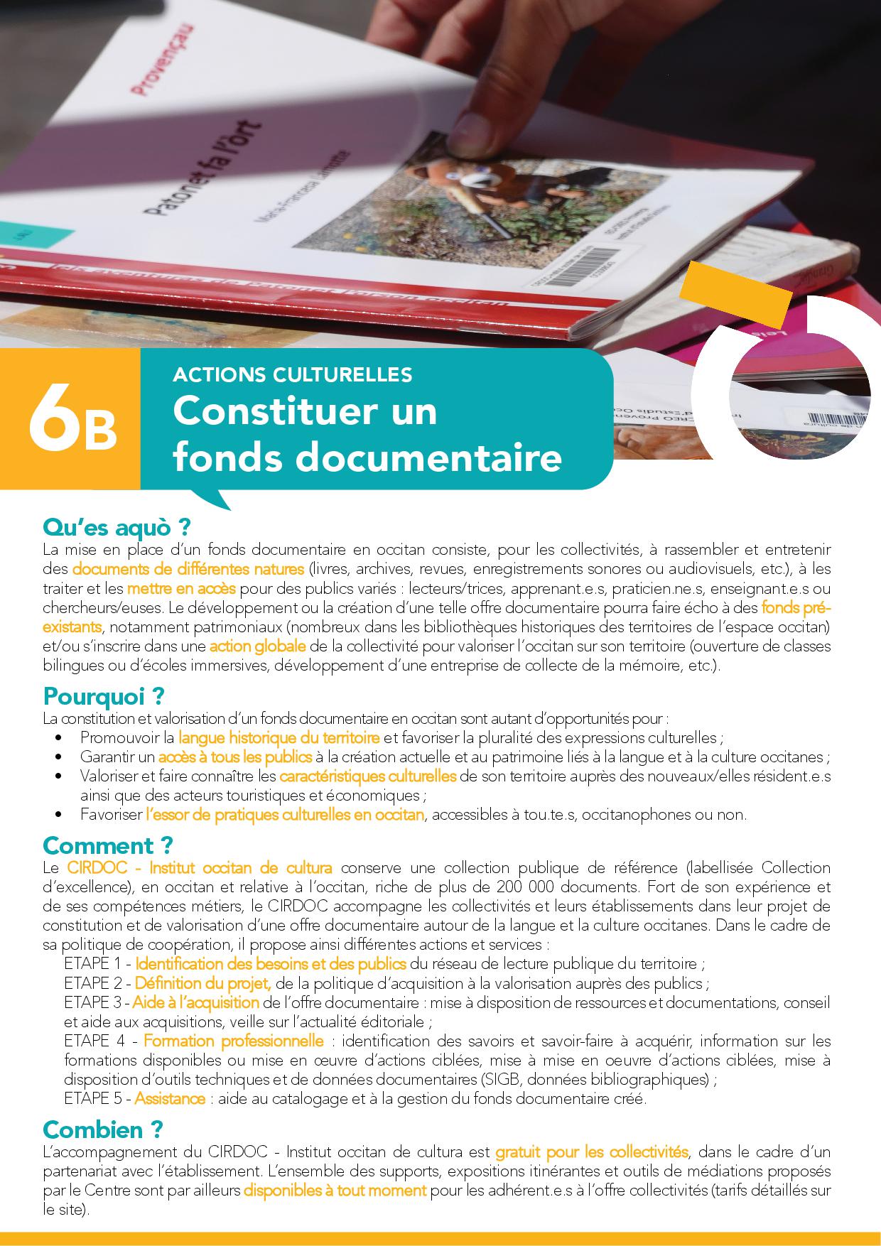 6B Constituer un fond documentaire