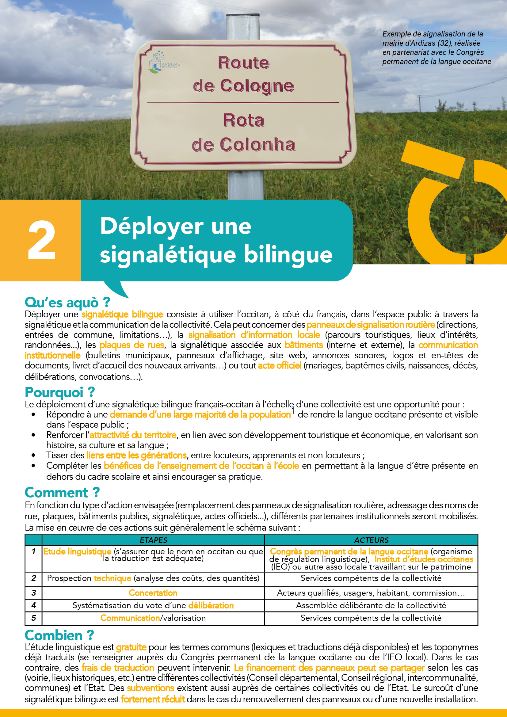 2 Déployer une signalétique bilingue